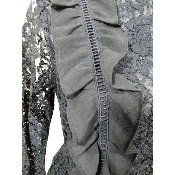 Marled Reunited Clothing Sexy Womens Lace Ruffle Peplum Blouse Size Small - Picture 4 of 13